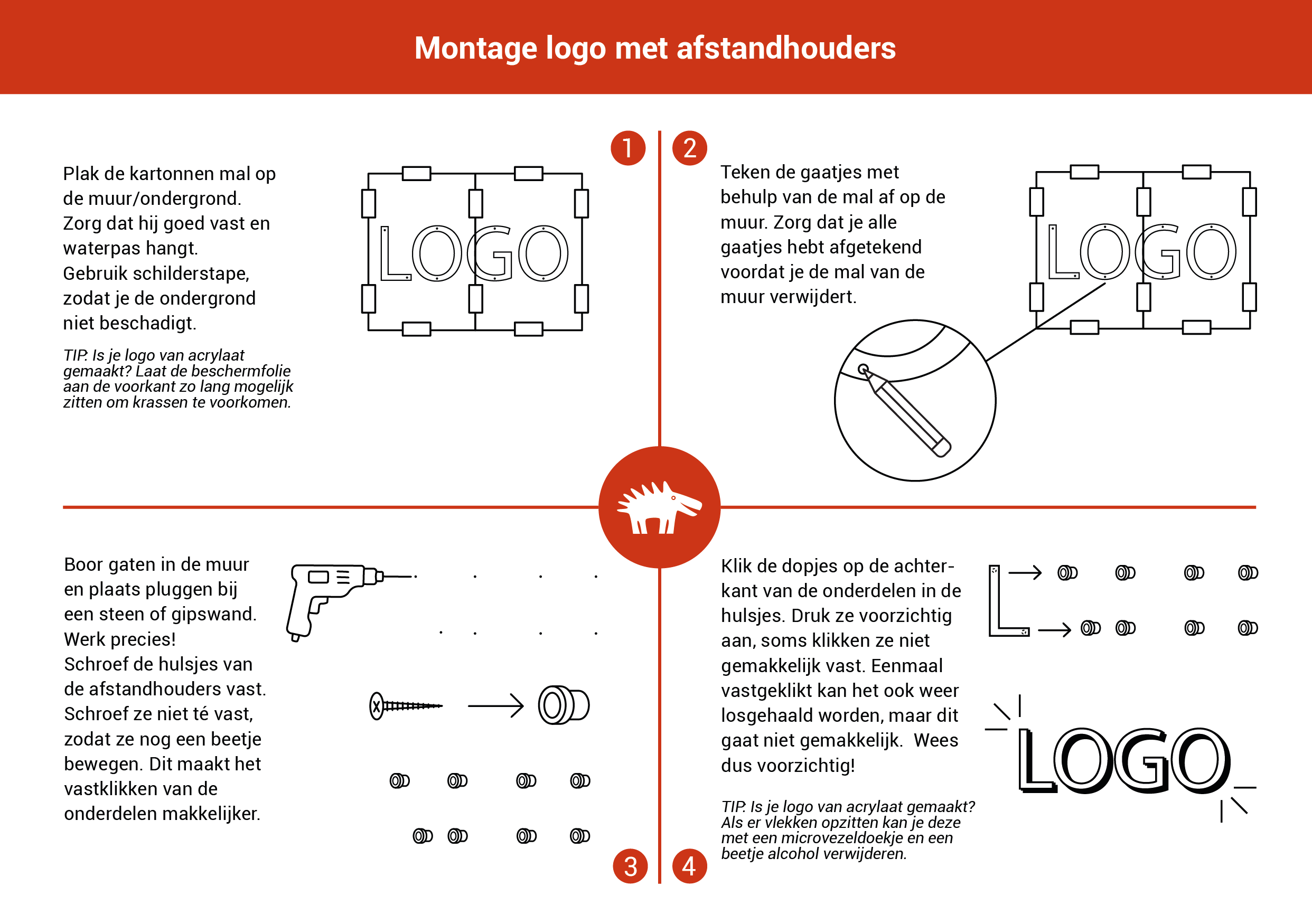 Handleiding logo Laserbeest afstandhouders