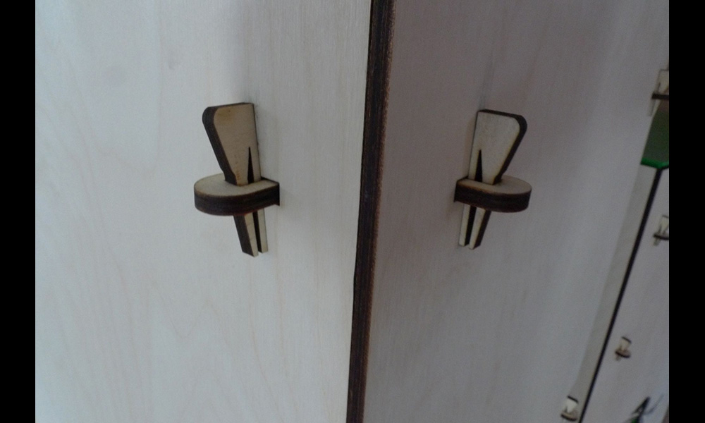 Detailfoto van de speciaal ontwikkelde klemverbinding.