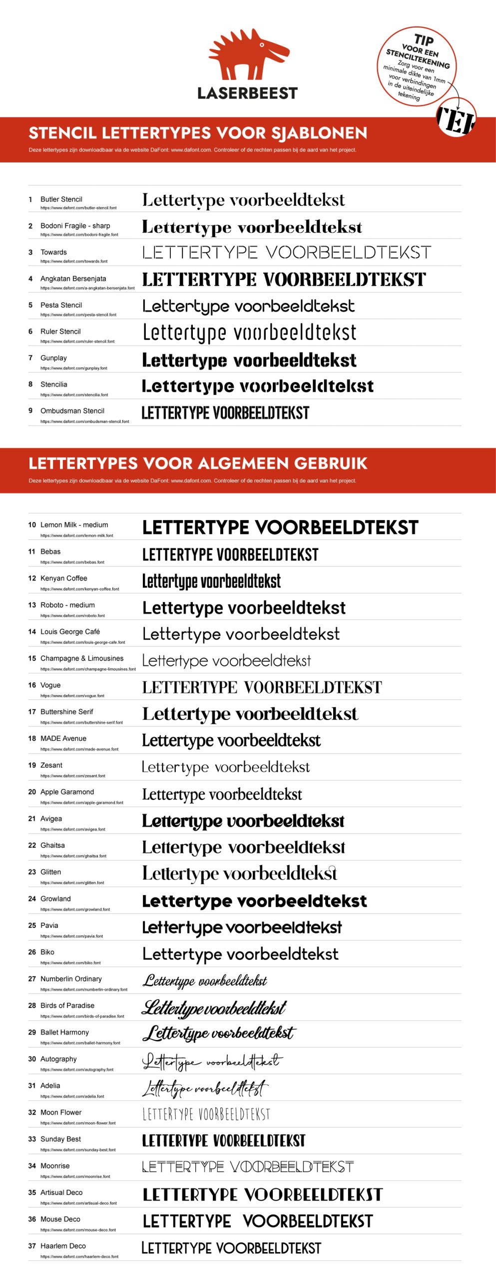 lettertypes laserbeest